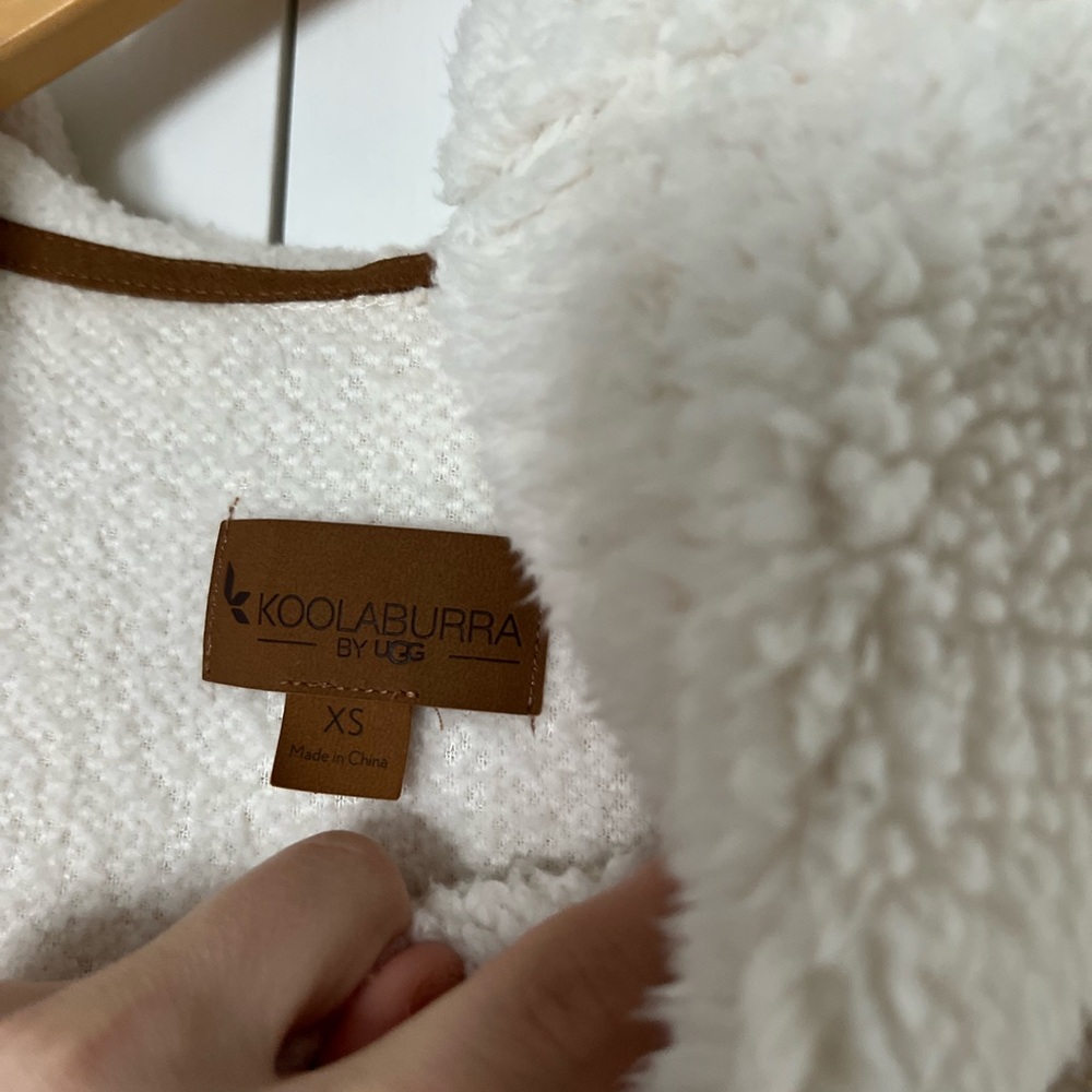 UGG White Teddy Jacket Plush Fuzzy Texture
